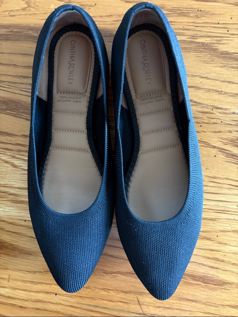 Cynthia Rowley Black Pointed Knit Ballet Flats - Picture 5 of 6